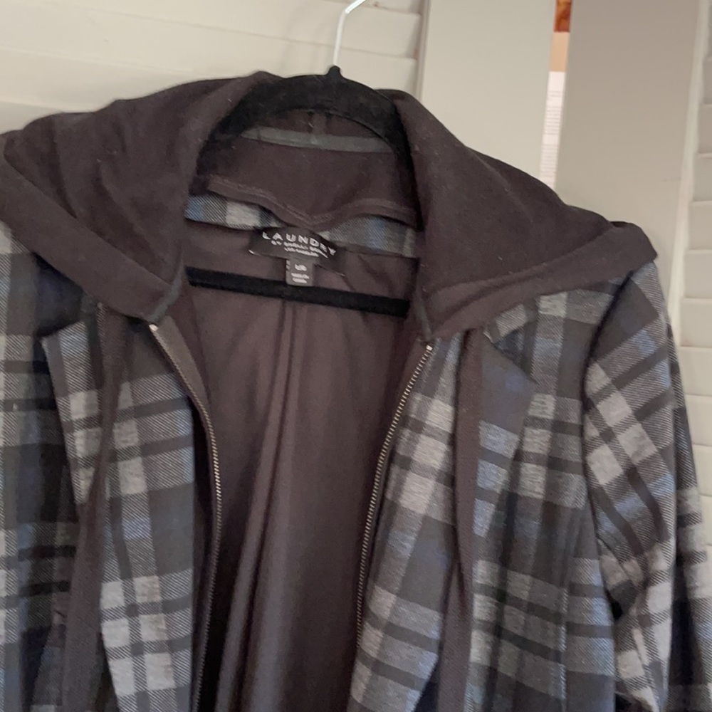 Laundry by Shelli Shegal Plaid Blazer w/hood